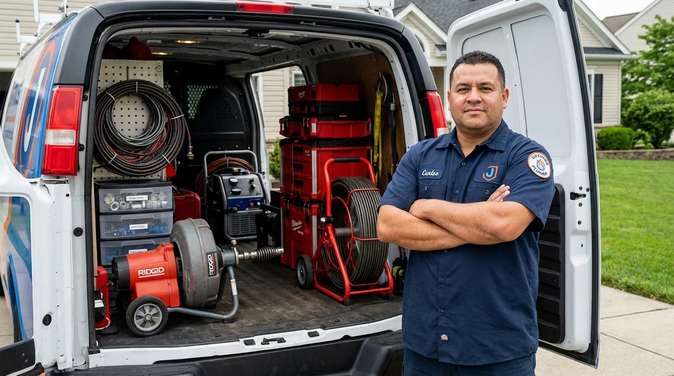Professional drain cleaning equipment and Johns Plumbing LLC plumber in Birmingham