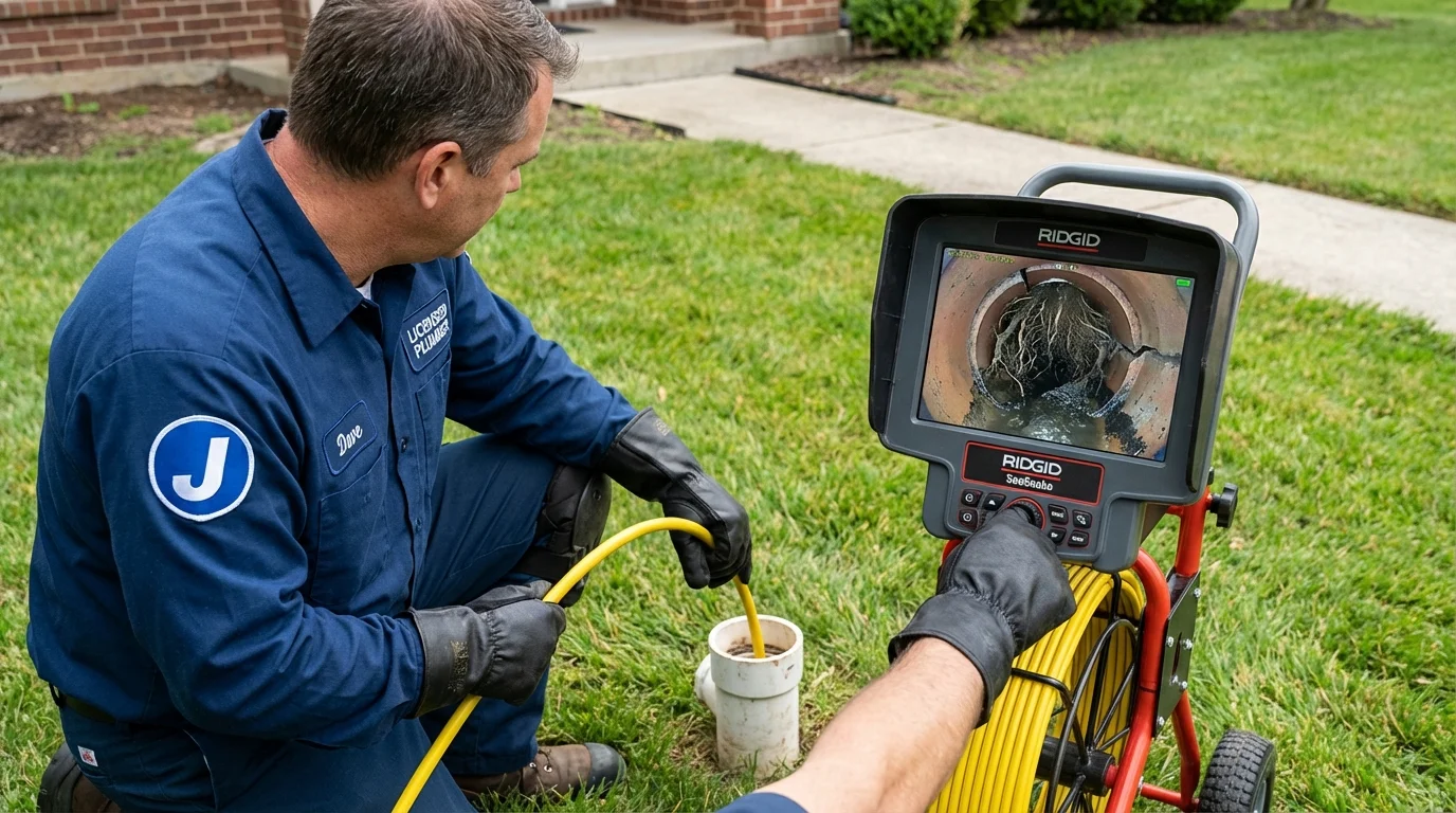 Sewer camera inspection being performed by Johns Plumbing LLC in Birmingham