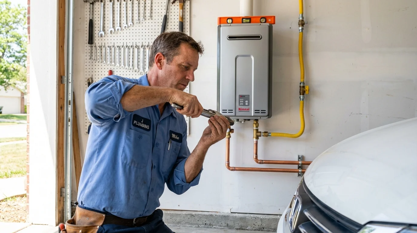 Tankless water heater installation by a Johns Plumbing LLC plumber in Birmingham